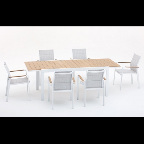 TAVOLO BEVERLY Bianco Allungabile misura 164/225x90 cm alluminio