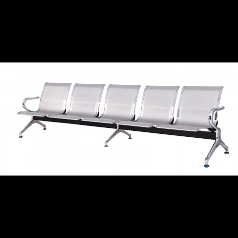 PANCA 5 POSTI IN ACCIAIO MICROFORATO GRIGIO ART. SJ820G-5 293 x 68 x h. 78