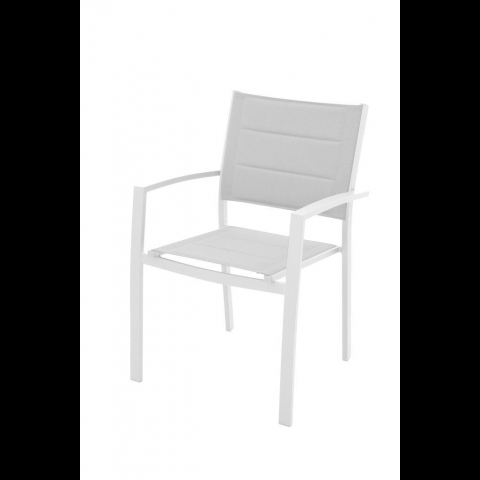 POLTRONA ALLUMINIO PALM BEACH BIANCA IMPILABILE M0966-08