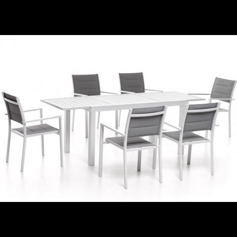 TAVOLO OSTUNI Allungabile in alluminio 200/300x100 cm colore Bianco prolunga