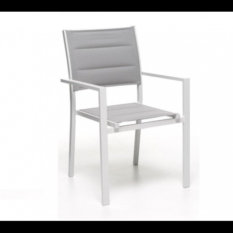 POLTRONA alluminio OSTUNI Bianco M0934-08 Textilene imbottito