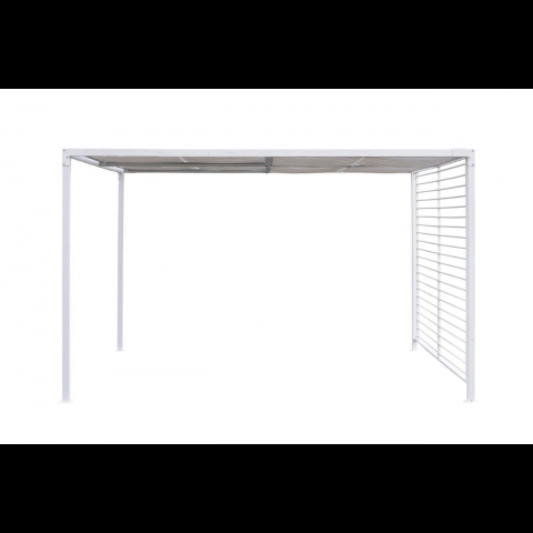 Gazebo Bora Pergola retrattile 3x3,6 Mt apertura chiusura scorrevole col. bianco