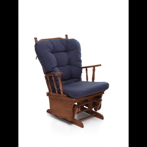 Poltrona dondolo oscillante Dallas colore blu M0629-02 massello