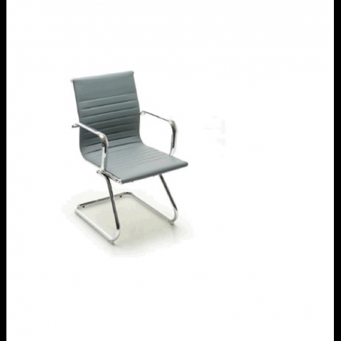 Poltrona fissa su slitta mod. Xeno direzionale colore grigio ecopelle M0820-03