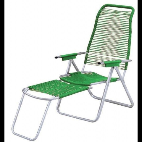 Sedia poltrona sdraio mod cordonata colore verde metallo schienale regolabile