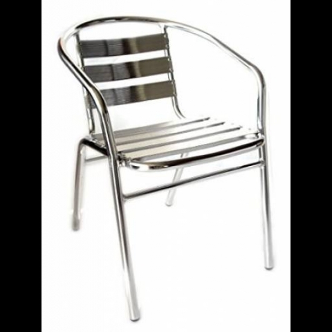 Poltrona sedia in alluminio per esterno da bar stabilimento pub  53x57xh72cm