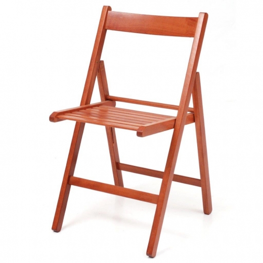 Offerta 4x sedia in legno di faggio pieghevole di colore ciliegio mod birreria