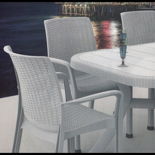 POLTRONA IN RESINA MOD. GRACE COLORE BIANCO O ANTRACITE 58X56X87 CM