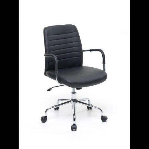 Poltrona ufficio Operativa braccioli simipelle mod. Urban colore nero M0223-01
