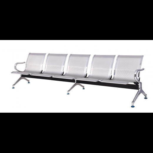 PANCA 5 POSTI IN ACCIAIO MICROFORATO GRIGIO ART. SJ820G-5 293 x 68 x h. 78