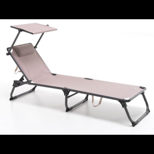 Lettino Shark alluminio Mare Reclinabile pieghevole colore tortora 187x60x30 cm