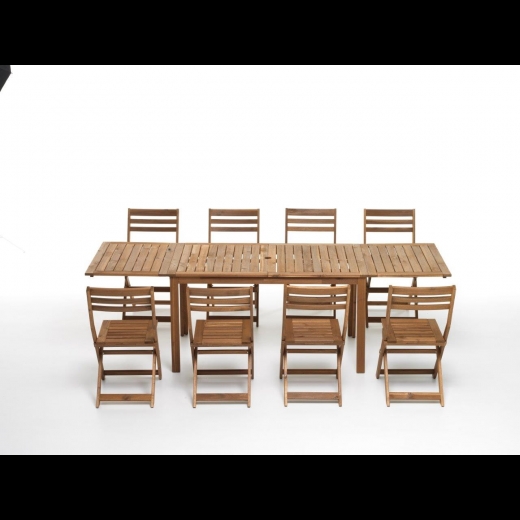 Tavolo Arleston Pranzo Allungabile legno Acacia 2 prolunghe 140/197/254x78 M0727