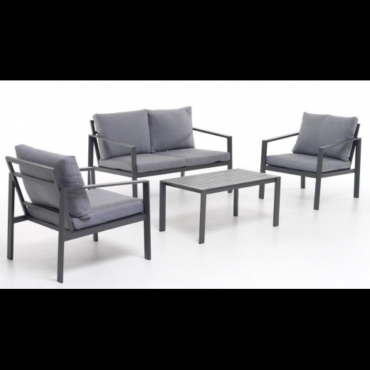 Salottino set sofa alluminio mod. Atlanta 4 pz antracite 4 pp