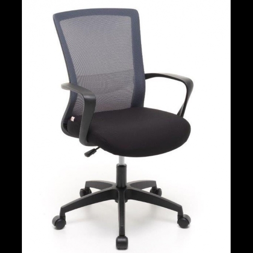 Poltrona mod. Lotus colore grigio con pistone a gas seduta in ABS cromata