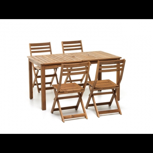 Tavolo Arleston mod. M0728 misura 140x78cm legno acacia colore teak