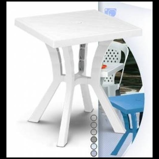 TAVOLO DA GIARDINO IN RESINA MOD. RIGOLETTO COLORE BIANCO MISURA 60X60 CM