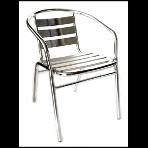 Poltrona sedia in alluminio per esterno da bar stabilimento pub  53x57xh72cm