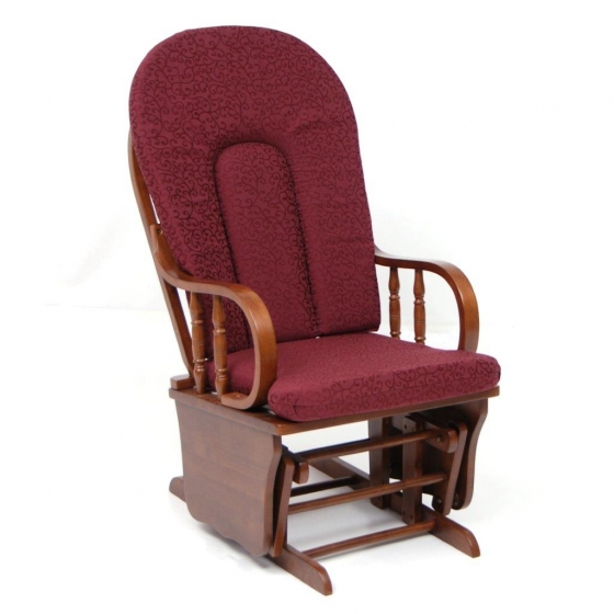 Poltrona a dondolo oscillante mod. Douglas colore bordaux in legno massello
