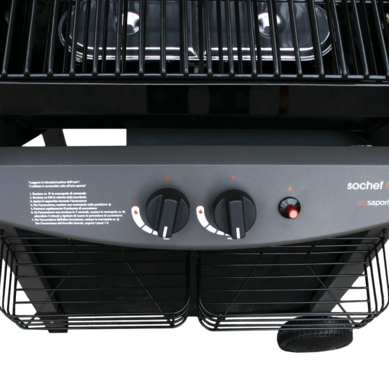 Barbecue mod. piu Saporillo a gas da 10 kw piastra in acciaio con 2 bruciatori