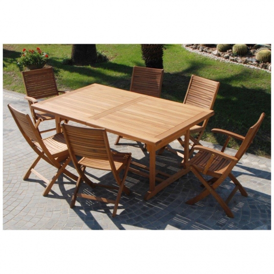 Tavolo rettangolare legno Eucalypto mod. Texas da giardino 180/260x110 cm