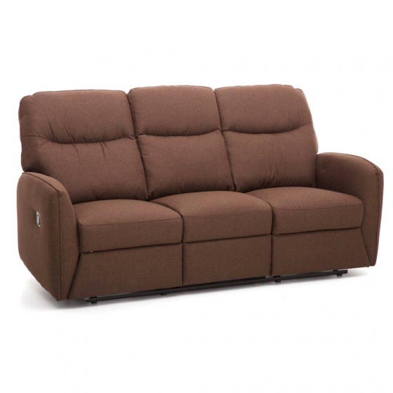 Divano Recliner 3 posti 195x87xH100 mod. Kube colore marrone M0643-09