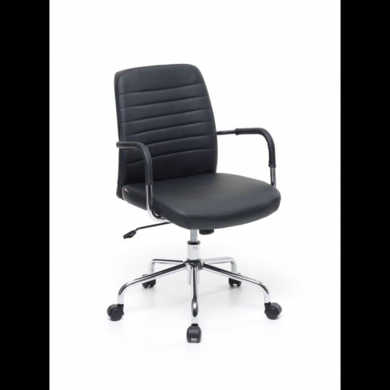 Poltrona ufficio Operativa braccioli simipelle mod. Urban colore nero M0223-01