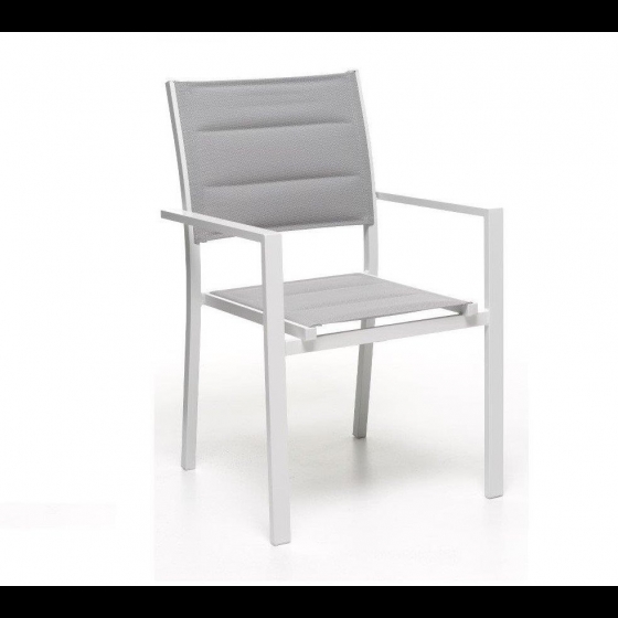 POLTRONA alluminio OSTUNI Bianco M0934-08 Textilene imbottito