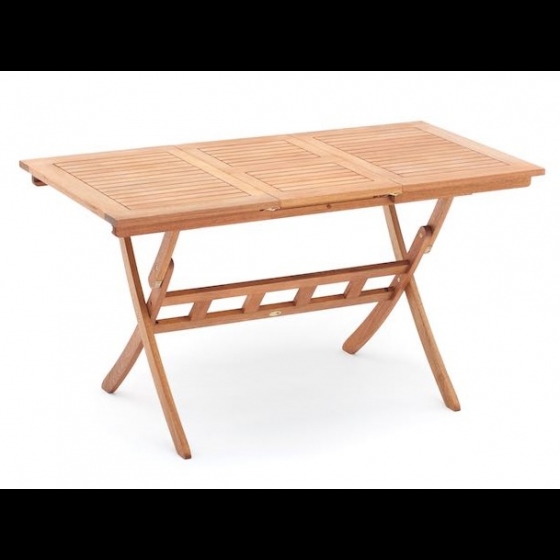 Tavolo pieghevole in legno di eucalypto allungabile 100/140x70 cm ciliegio