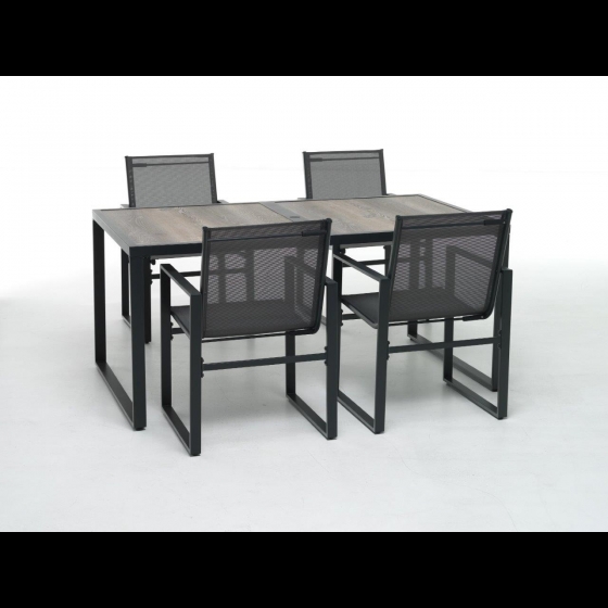 TAVOLO IN METALLO MOD BOSTON MISURA 160x90cm COLORE Antracite M0787-38