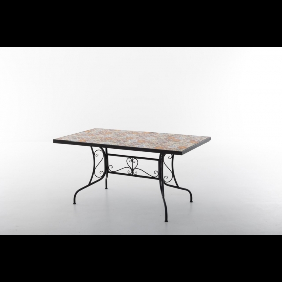 Tavolo mod. Taormina da giardino con mosaico colore nero 150x80x73 cm