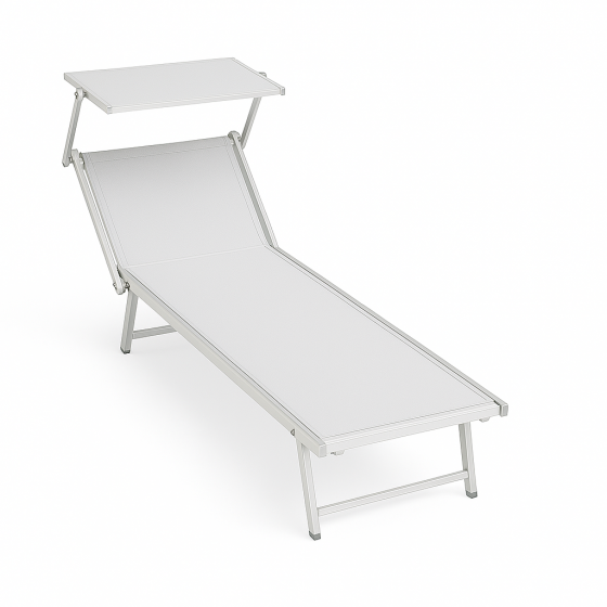 Lettino Prendisole Mod. Freak in Alluminio Textilene 750 g/m Grigio 190x60x38