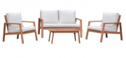 Set Sofa Texas in legno Eucalypto divano 2 pt poltrone e tavolino
