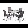 Set Atlantic Dining Antracite art. M0532-38 tavolo con 4 poltrone pieghevoli